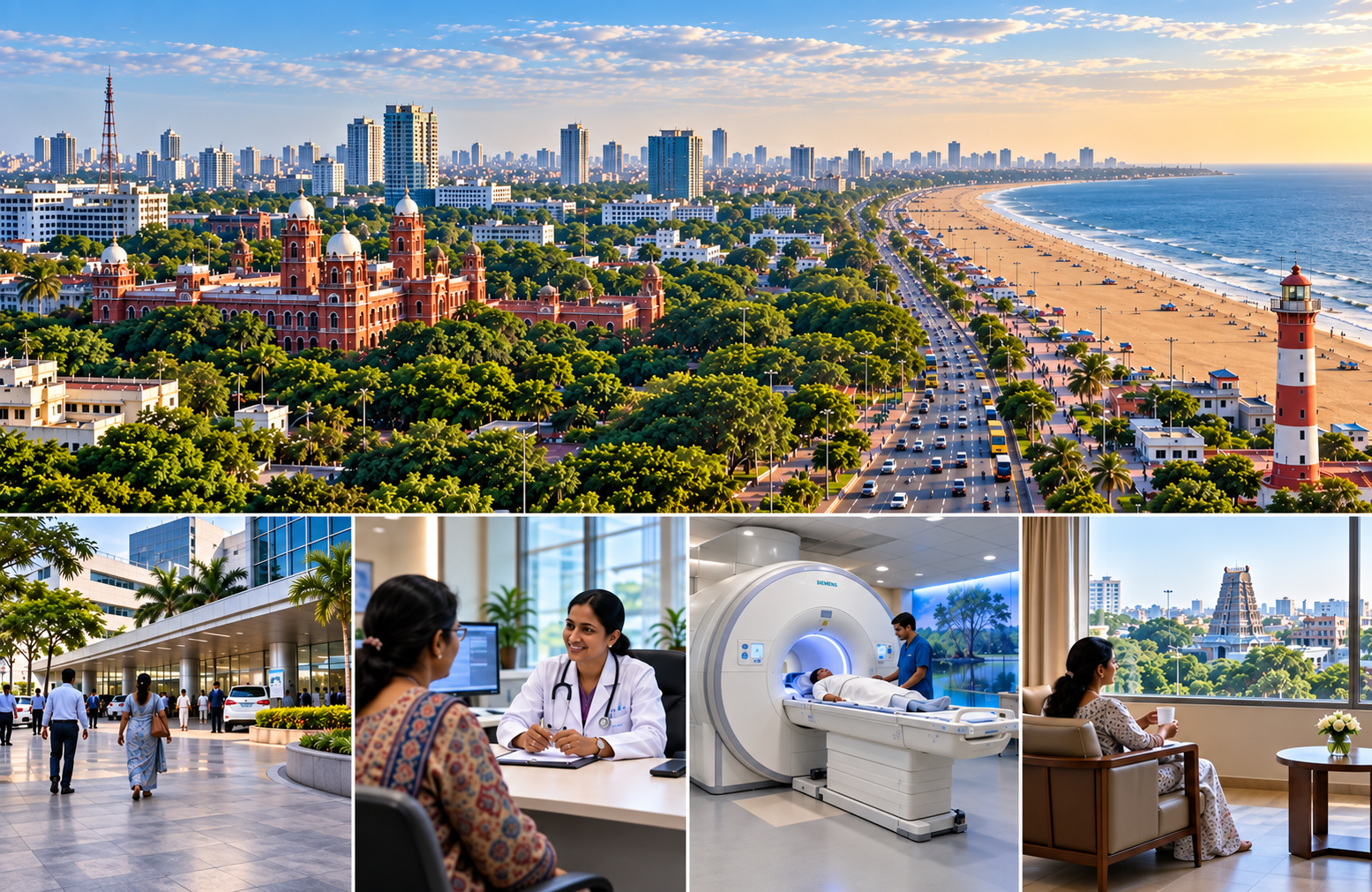 Chennai skyline and care destination